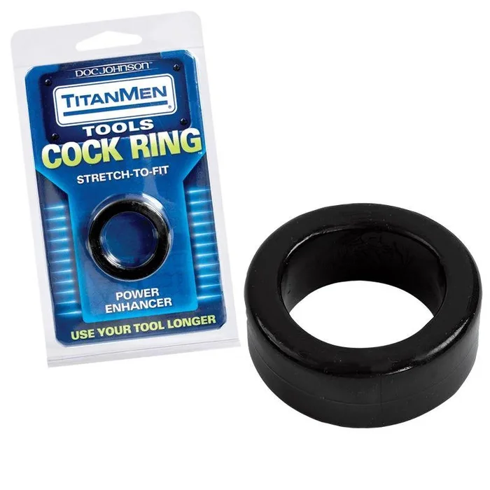 TitanMen Stretch-To-Fit Power Enhancer C-Ring – Black