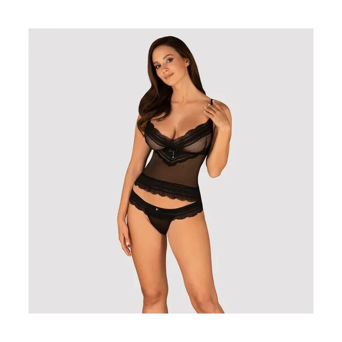 Top und String aus Ivannes-Kollektion – Schwarz