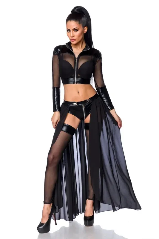 Transparentes Gogo-Set in Wetlook-Optik