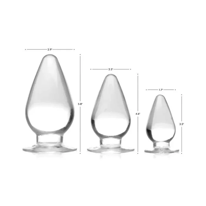 Triple Cones 3 Piece Anal Plug Set – Clear