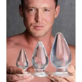 Triple Cones – 3 Piece Anal Plug Set – clear
