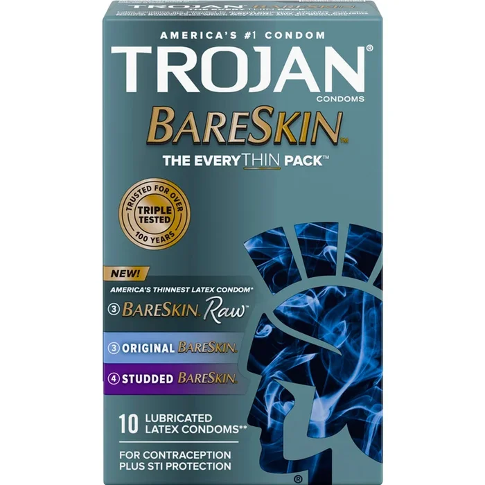 Trojan BareSkin EveryTHIN Condom – Variety Pack of 10