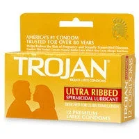 TROJAN STIMULATIONS ULTRA RIBBED 12 PACK