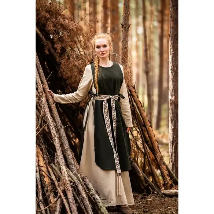 Überkleid mit Trägern und seitlicher Bindung (Farbe Braun, Grösse L-XL)