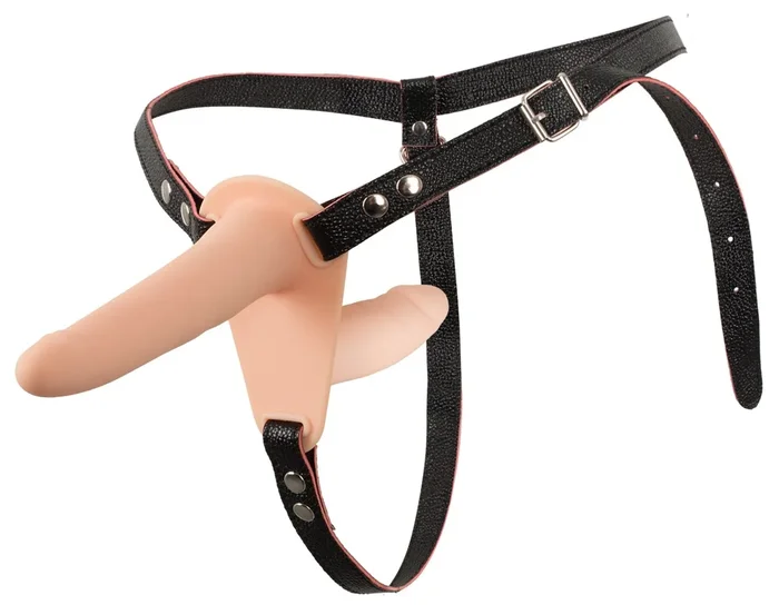 15 x 3,8 / 8 x 3,2 cm Vibrating Double Strap-On – Akku Power