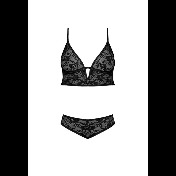 Underwired Bralette and Panty Set – 2X – Black