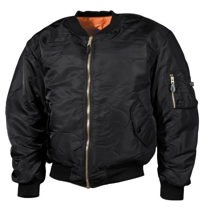 US Pilotenjacke MA1 schwarz – große Größen