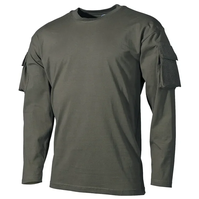 US Shirt langarm oliv mit Ärmeltaschen