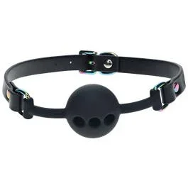 Venice Collection – Ball Gag – Mundknebel aus Silikon mit Luftlöchern – black