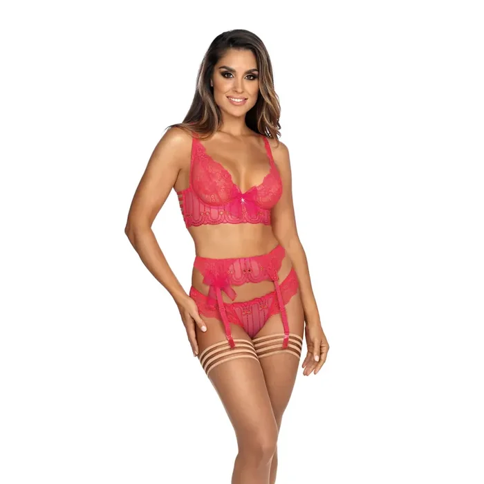 Verführerischer Bustier aus einem Mix aus Tüll und Spitze pink