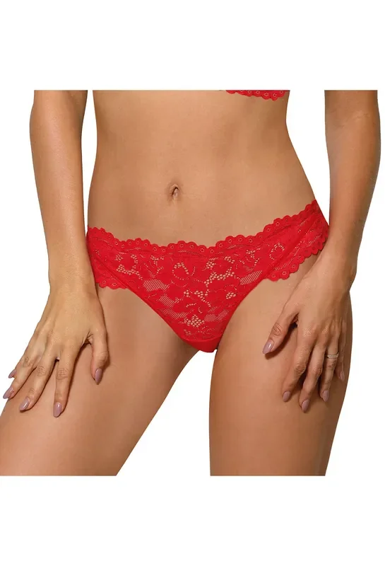 Verführerischer String aus Blützenspitze – rot