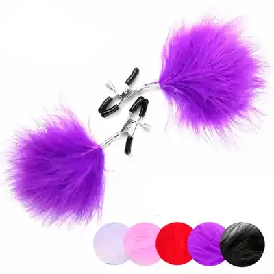 Verstellbare Nippelklemmen ‘Feder‘ (Farbe Schwarz)