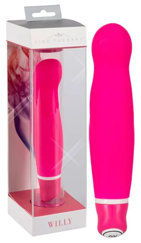 Vibrator mit runder Spitze und Wellen in Pink