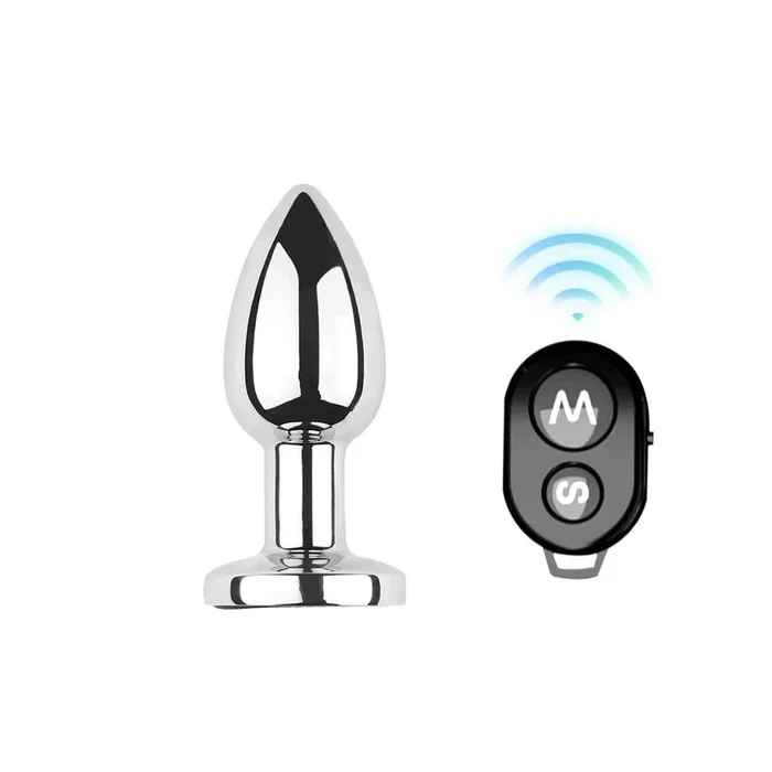 Vibrierender Stahl LED Buttplug Small