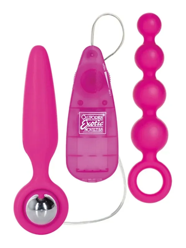 Vibrierendes Buttplug-Set in Pink