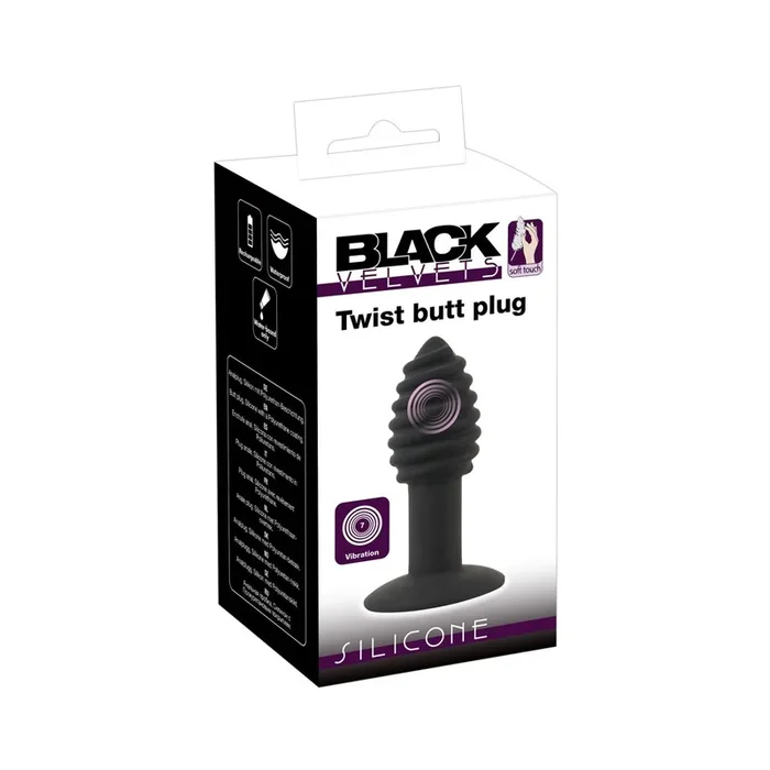 Vibro-Analplug mit ausgeprägter Rillenstruktur – Schwarz