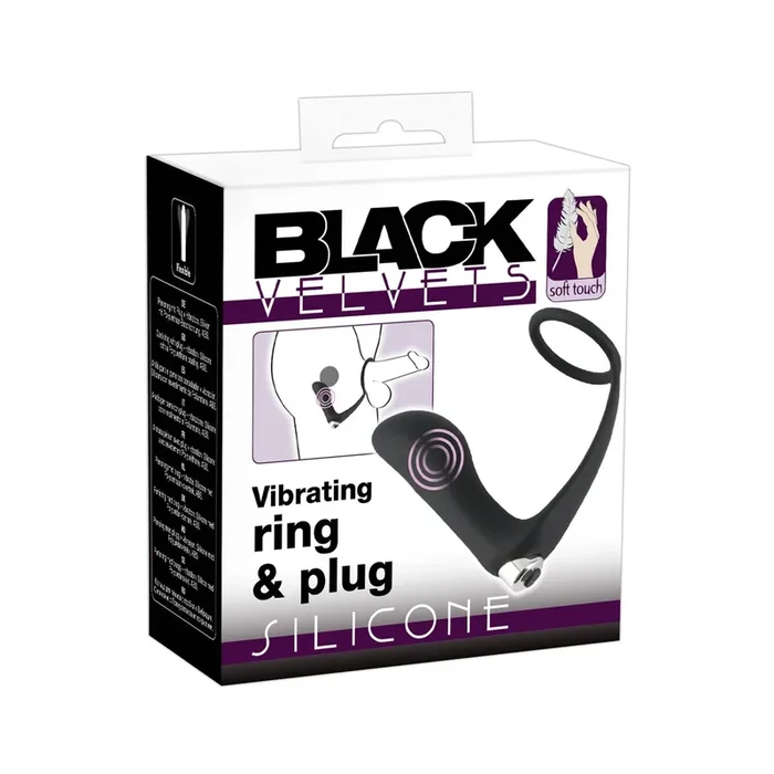 Vibro Analplug mit Penisring – Schwarz
