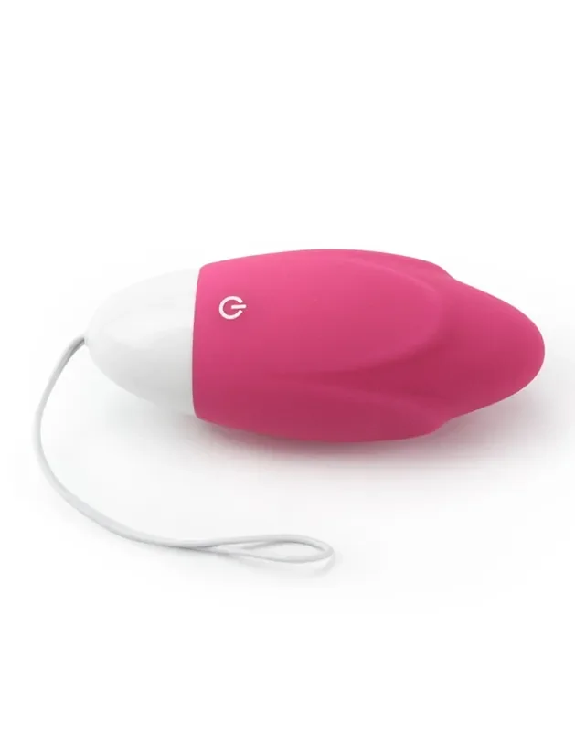 Vibro-Ei mit Fernbedienung ‘Blume‘ pink/weiß