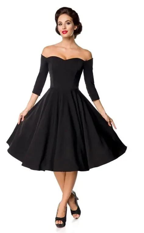 Vintage Swing-Kleid schulterfrei