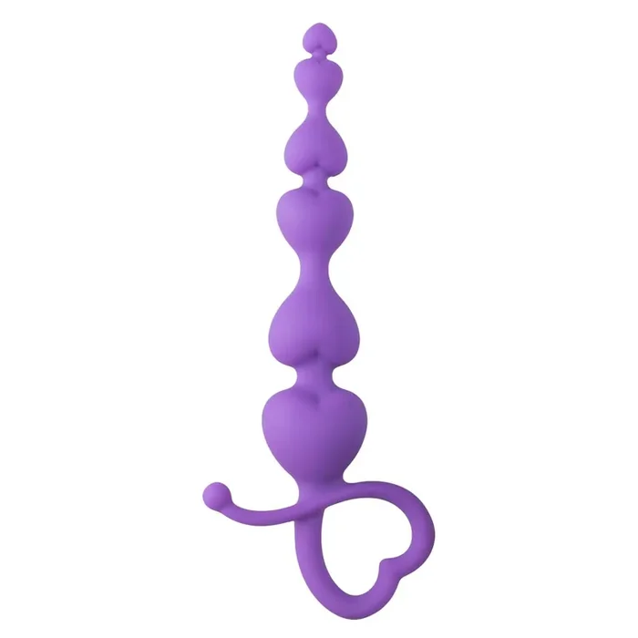 Violette Analkugelkette mit herzförmigem Griff