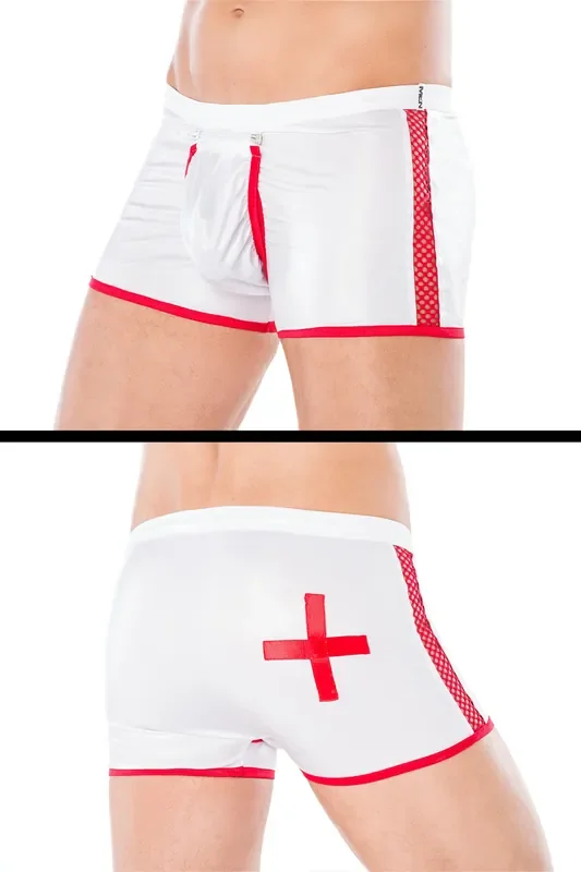 Wetlook Boxershorts mit Netz
