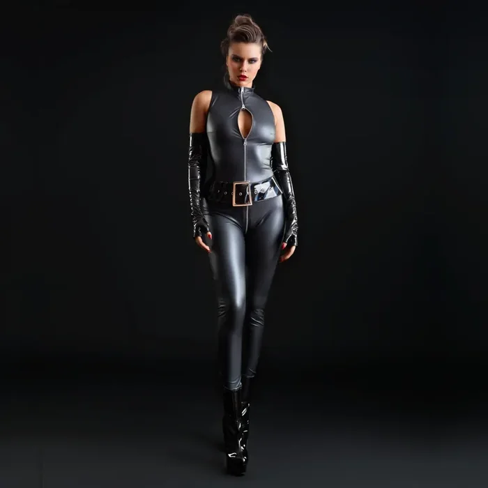 Wetlook Catsuit mit 3-Wege-Reißverschluss