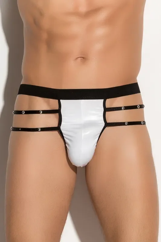 Wetlook G-String mit Bändern und Nieten