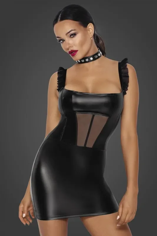 Wetlook Minikleid mit Einsätzen