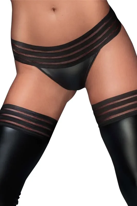 Wetlook-Panty mit Bändern