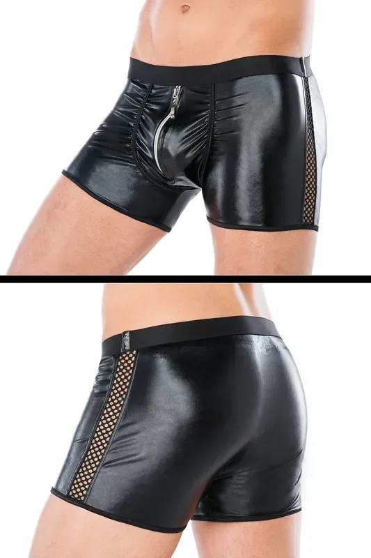 Wetlook Shorts mit Netz und Reißverschluss