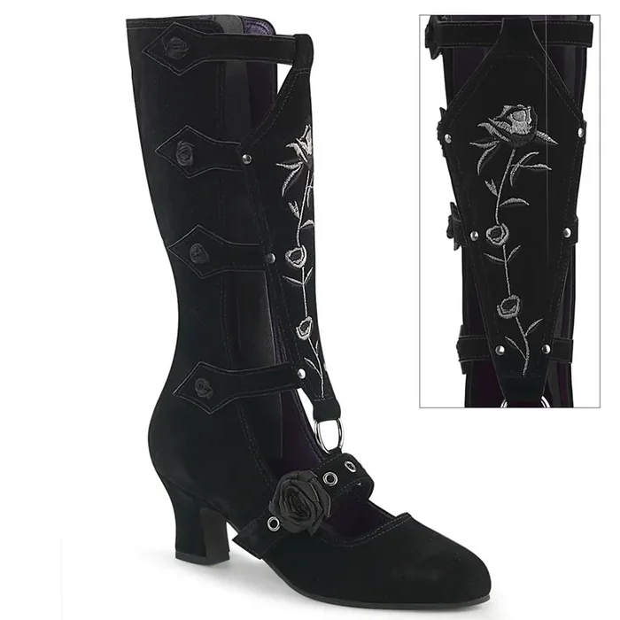 Whimsy-118 (High Heel Größe 6 – Gr. 36, High Heel Farbe Schwarz Suedeimitat)