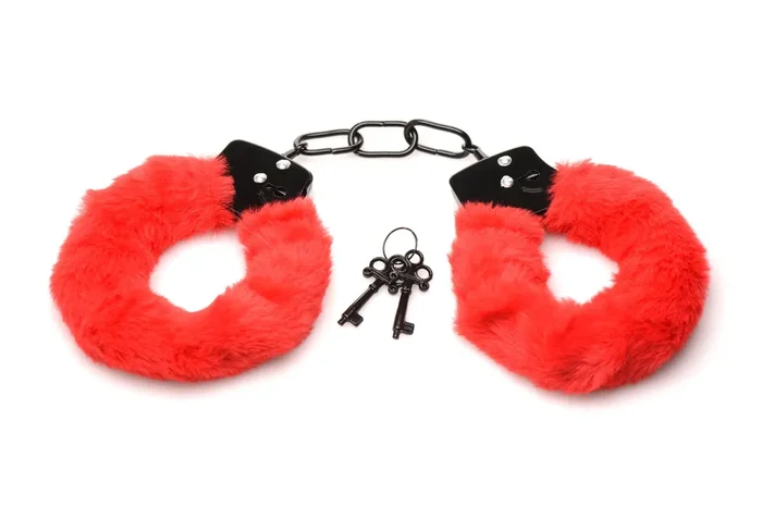 XR Brands – Cuffed in Fur Handschellen – Rot
