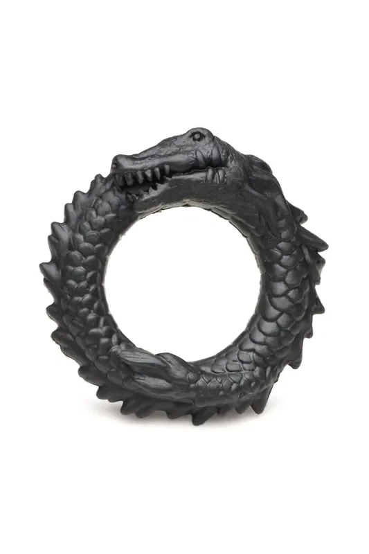 XR Brands – Schwarzer Kaiman Silikon-Penisring – Schwarz