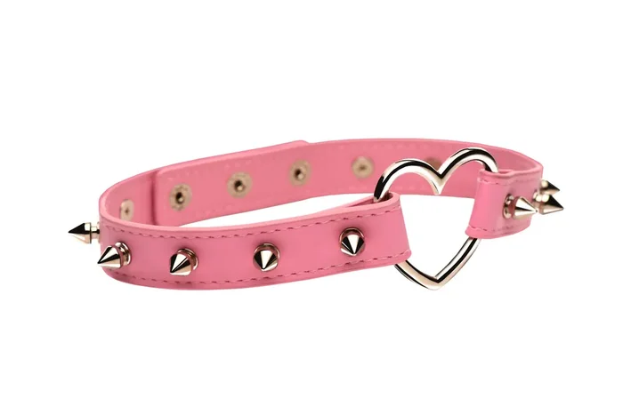 XR Brands – Spiked Heart Choker – Rosa