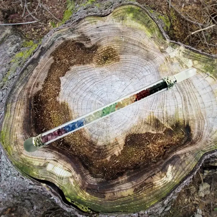 Zauberstab Regenbogen mit Bergkristall