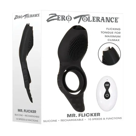 Zero Tolerance Mr. Flicker Vibrating Cock Ring – Black