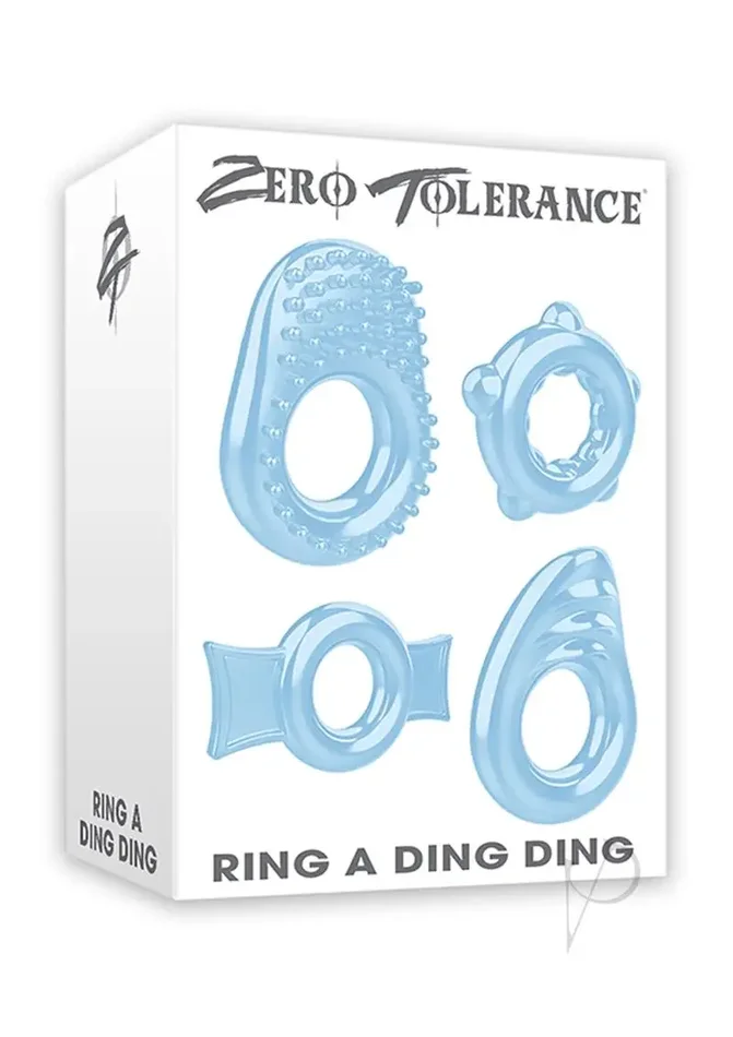 Zero Tolerance Ring a Ding Ding Set of 4 Cock Rings – Blue