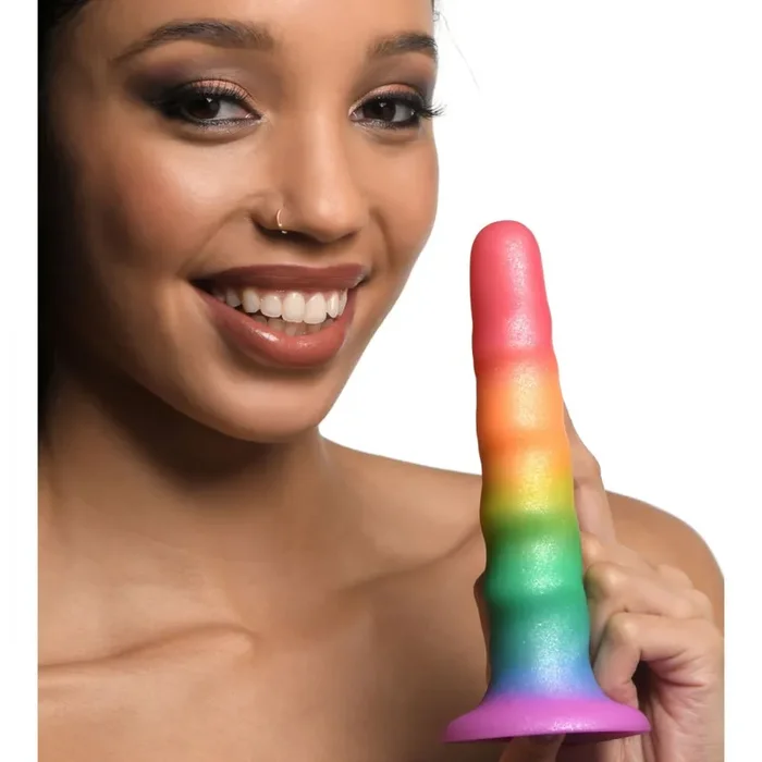 ZickZack-Regenbogen-Silikondildo