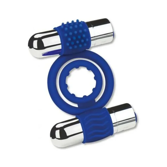 Zolo Duo Vibrating Cock Ring – Blue