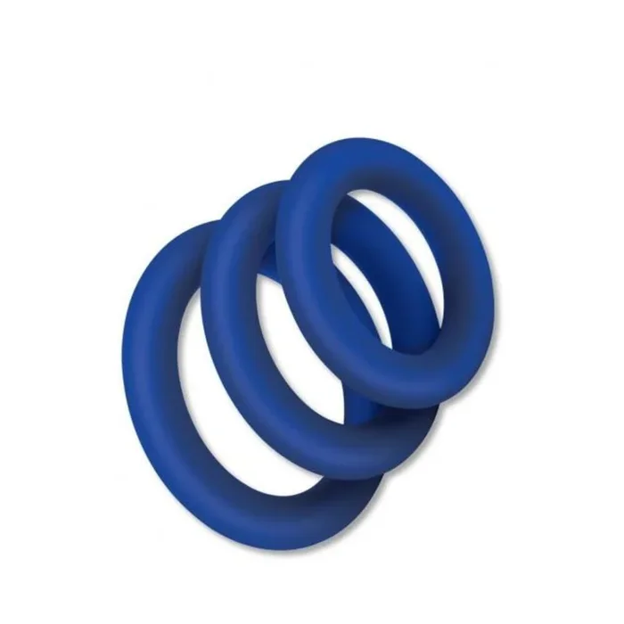 Zolo Extra Thick Silicone Cock Rings – Blue Pack Of 3